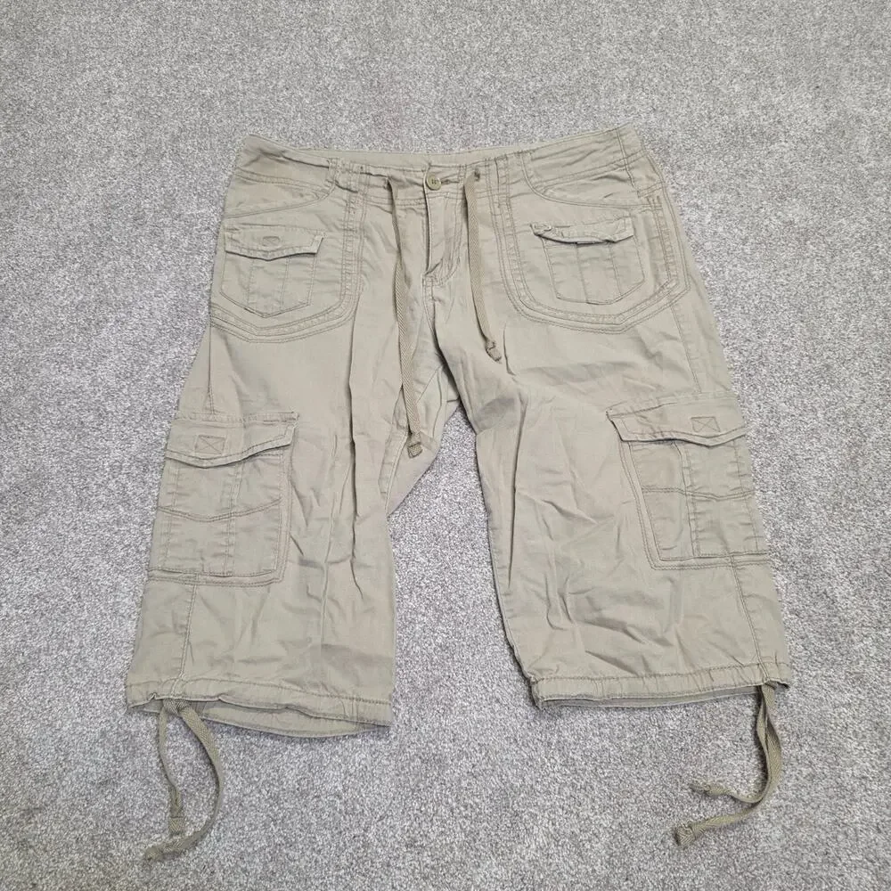 Y2K Parachute Indie Sleaze UnionBay Cargo Capri Pants Sz 7 Khaki Cotton Utility